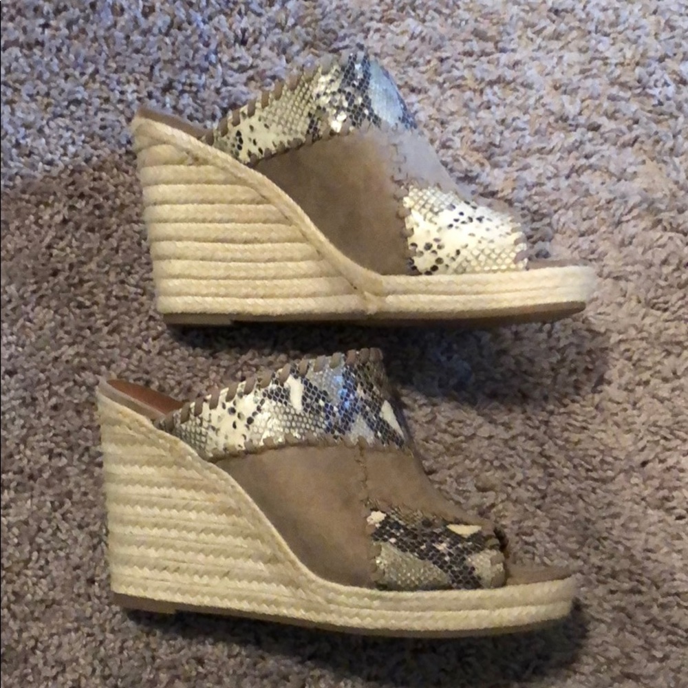 Madeline girl mix snake wedges